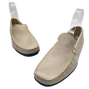 Sandro Moscoloni Loafers Mens 7.5D Beige Tervel Perforated Leather Made In Spain